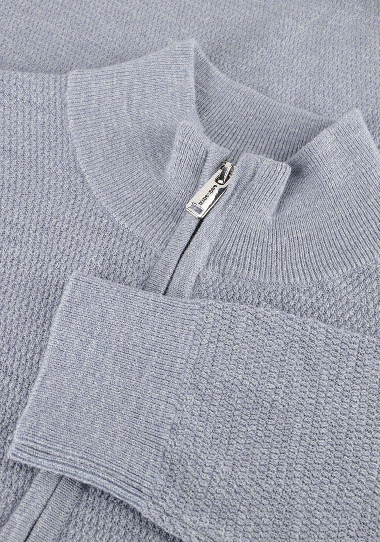 grijze profuomo trui pullover half zip twinkle slub