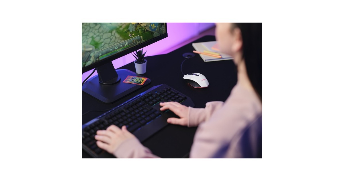 TrustGXT 109W Felox verlichte gaming muis  (Wit, RGB | 200 - 6400 dpi)