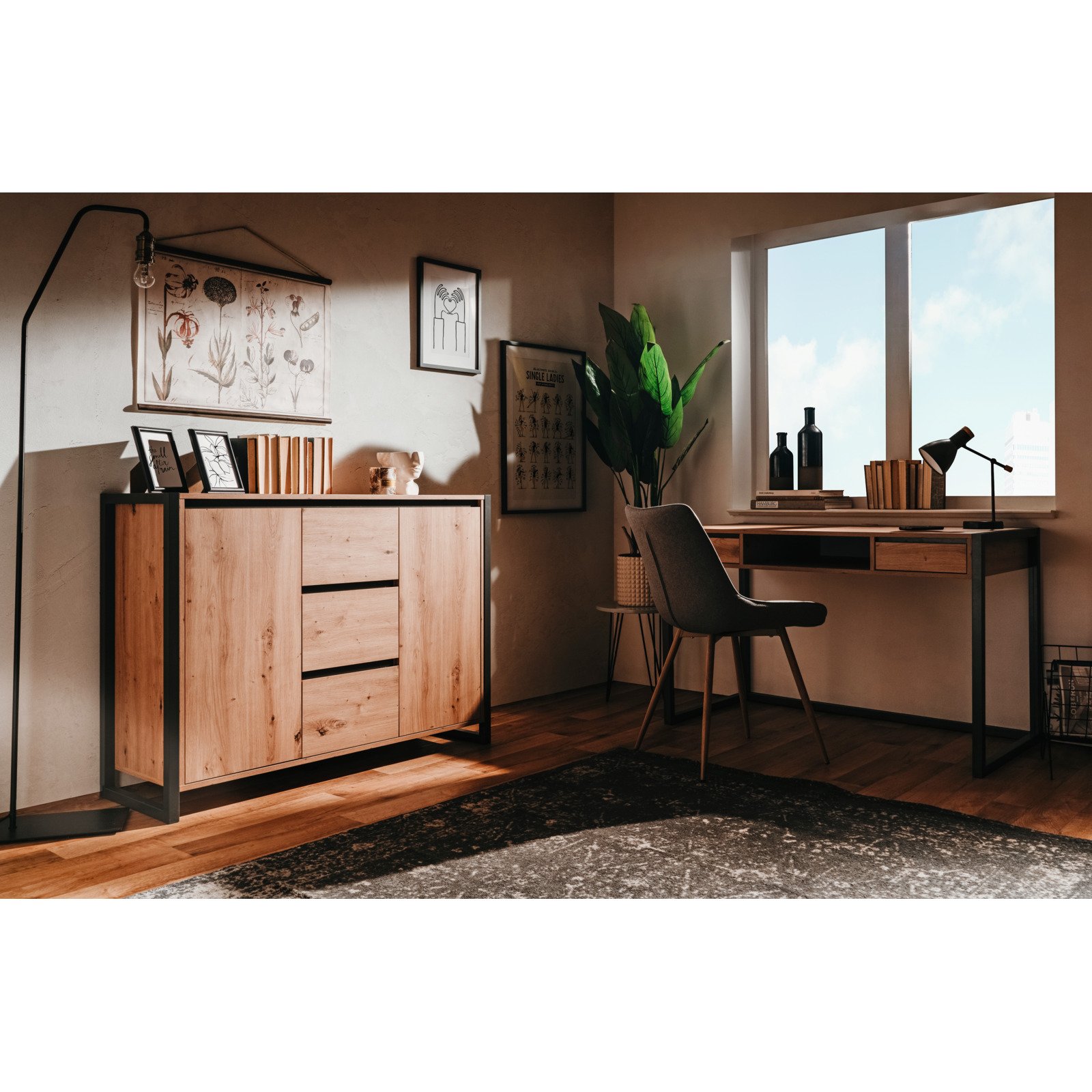 Kommode Verden Dekor Eiche Artisan 120 x 88 x 40 cm