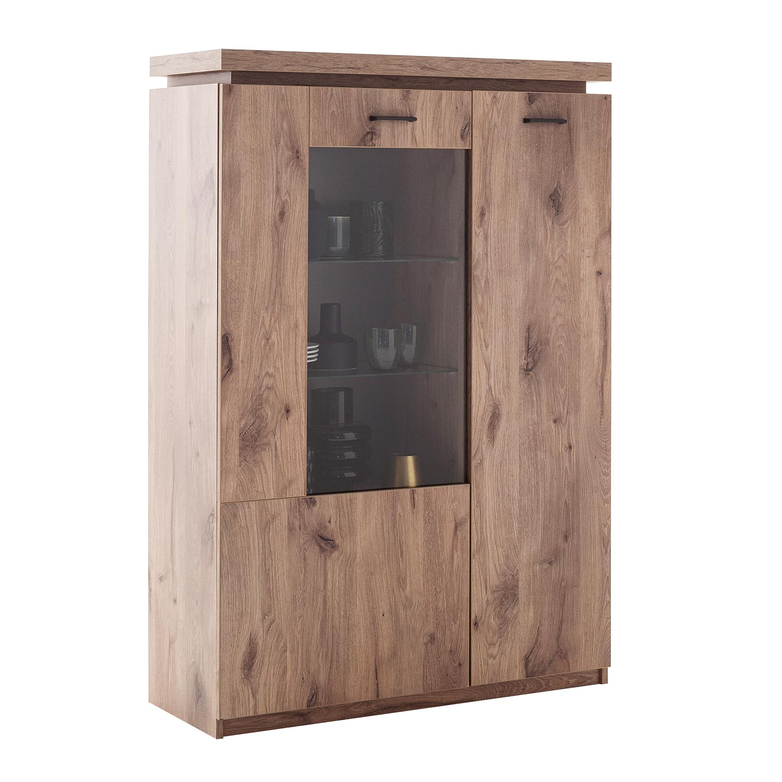 Highboard - Viking Oak - LED-Beleuchtung - 143 cm