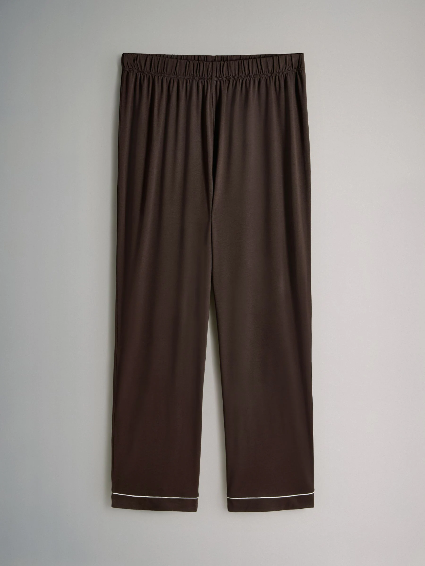 Chocoladebruin / antraciet gemêleerd - The Set 2 Pack Viscose Blend Button Through Long Pyjamas with Piping