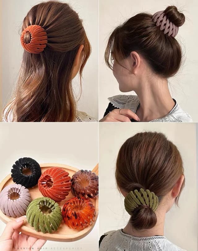 Kvinder Fuglerede Hair Bun Klo Clips Sort