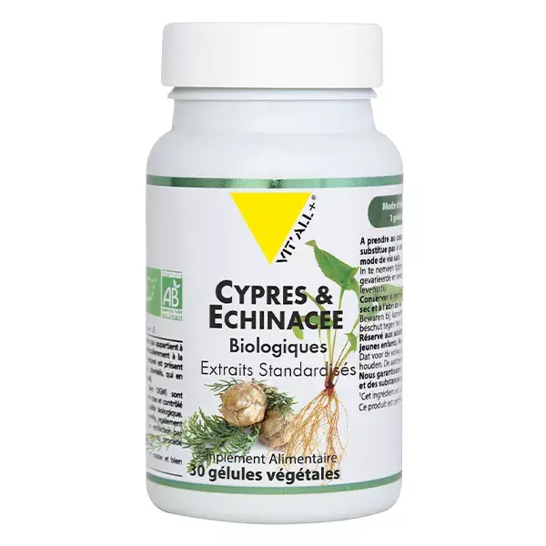 Vit'all+ Extratos Padronizados de Cipreste e Equinácea Orgânicos - 30 Cápsulas Vegetais