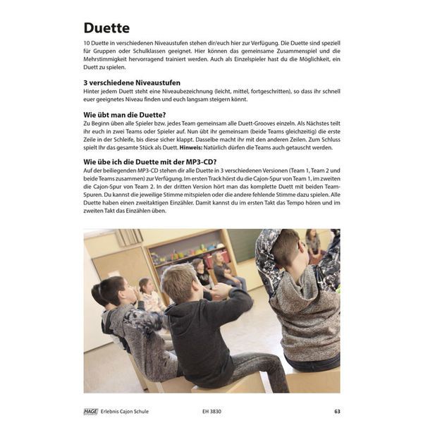 Hage Musikverlag Cajon Schule ohne Noten