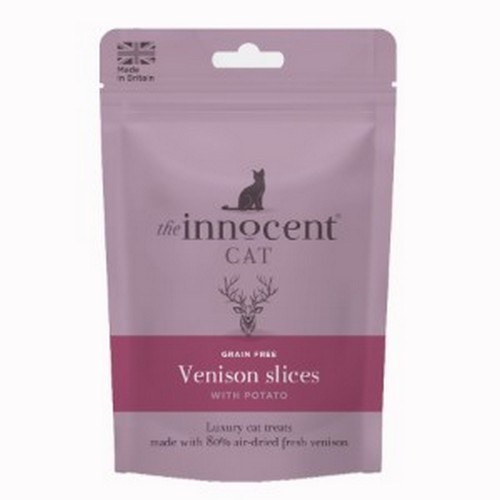 Petiscos The Innocent Cat Snacks para gatos com sabor de veado