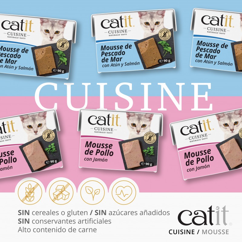 Catit Cuisine Mousse para Gatos, Frango com Presunto - 90g