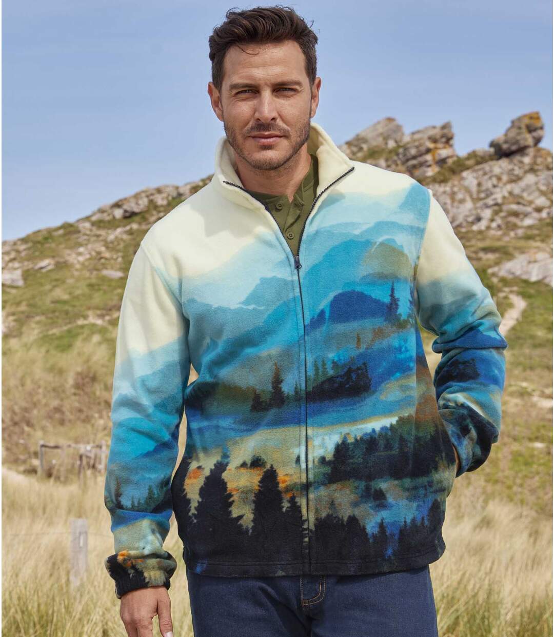 Veste Polaire à Imprimé Landscape