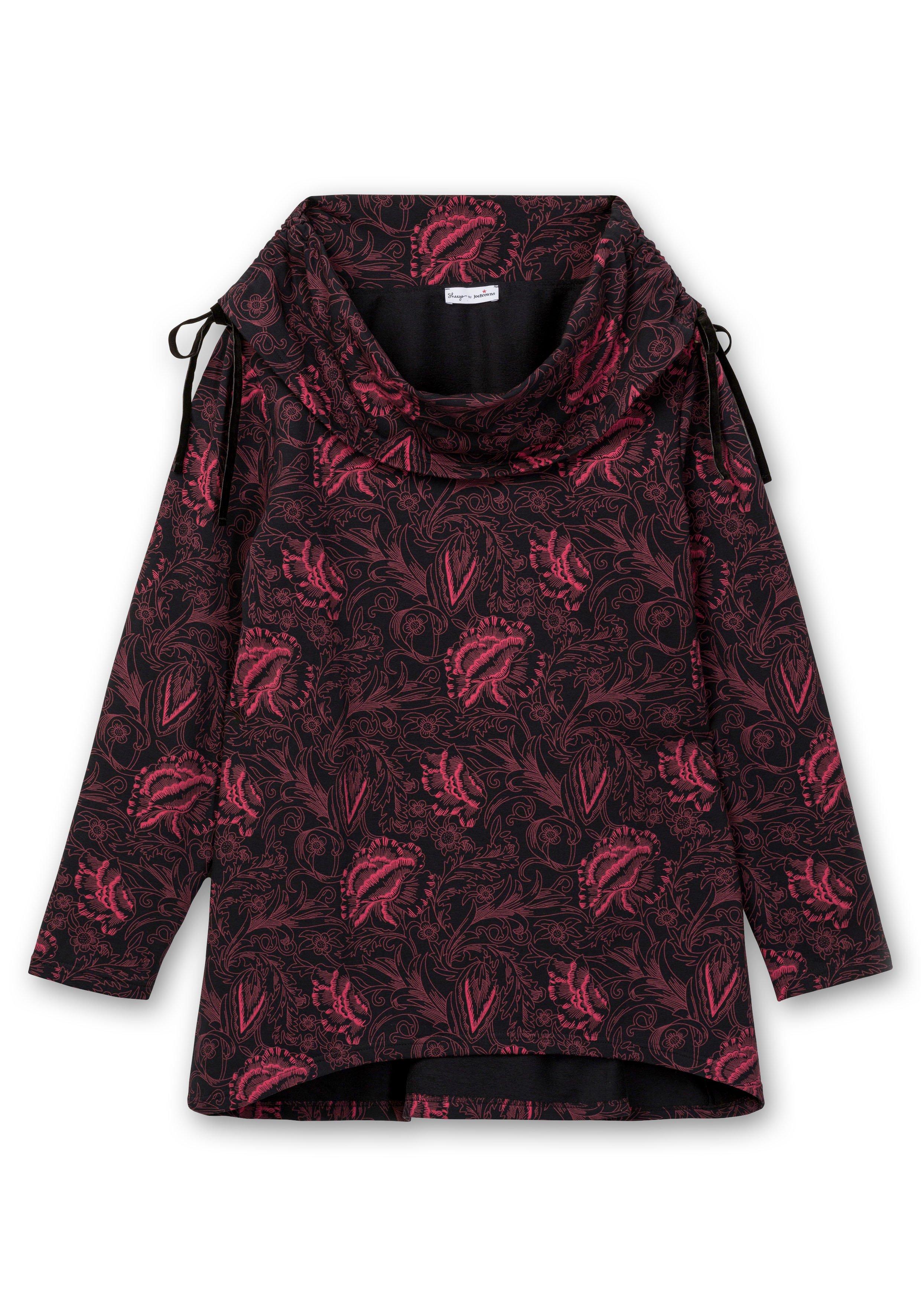 Sweatshirt in Longform mit weitem Kragen