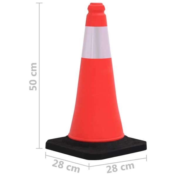 vidaXL Reflekterende trafikkjegler med tunge bunner 4 stk 50 cm