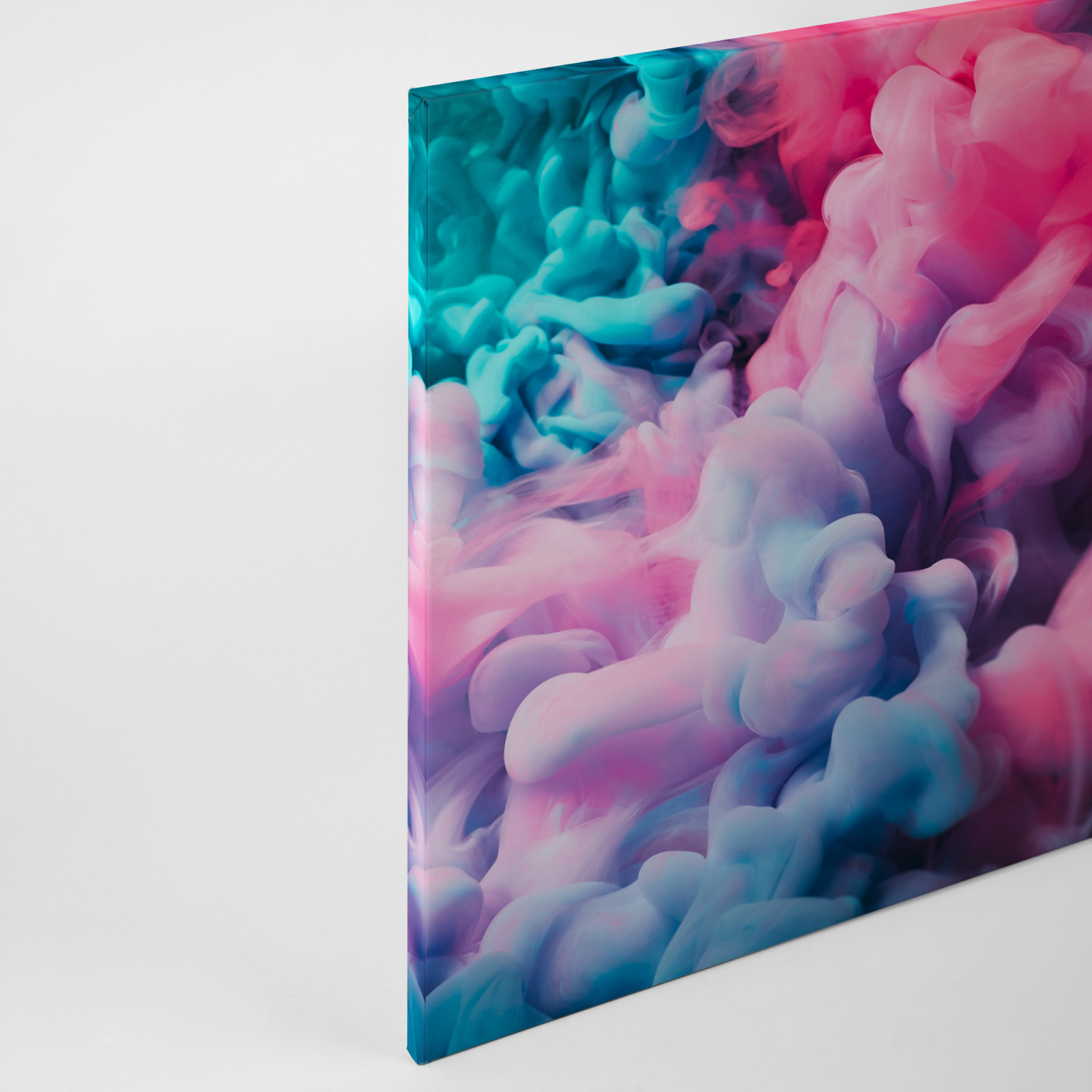 Leinwandbild NEBEL - pink-blau - 90x60 cm