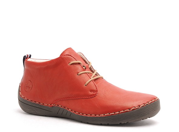 Rieker boots bottine plates femme 52522 rouge