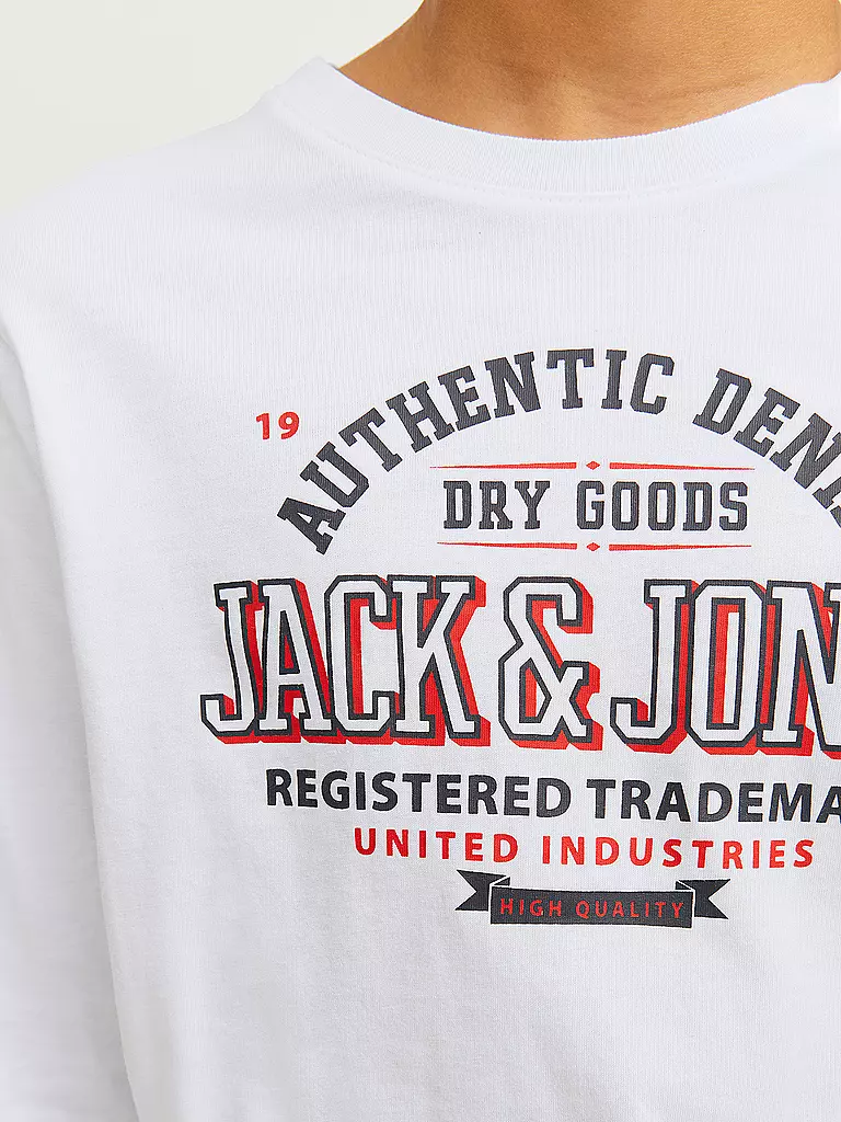JACK & JONES Jungen Langarmshirt  JJELOGO weiss