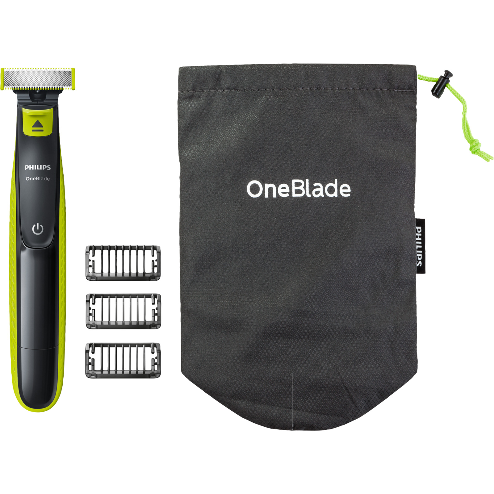 Philips OneBlade Rasierer mit 3 Trimmeraufsätzen im Reiseetui