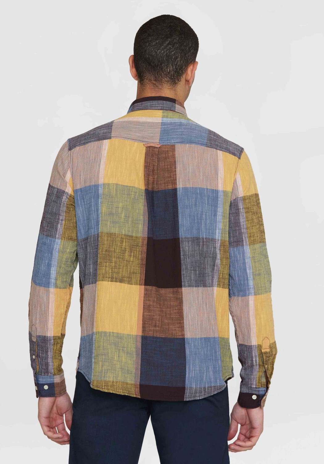 Knowledge Cotton Apparel Hemd Regular Checked Cotton Shirt Blue Check