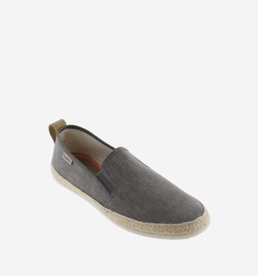 ANDRÉ ÉLASTIQUES TOILE DÉLAVÉE Espadrilles à tirette pour homme GRIS
