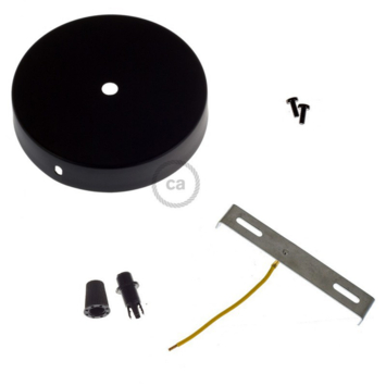 Plafondplaat metaal zwart 12cm