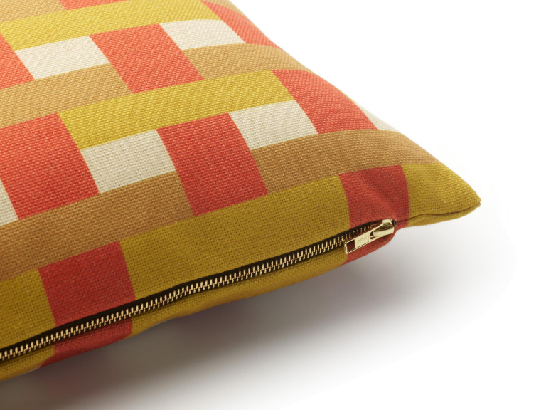 FÉST Striped kussen 45x45 yellow