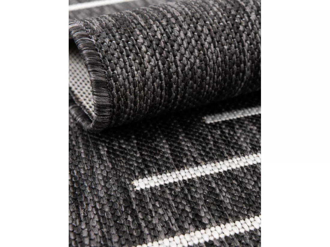 Tapis d'Extérieur - 122x122 - Anthracite - Tulum Symetry