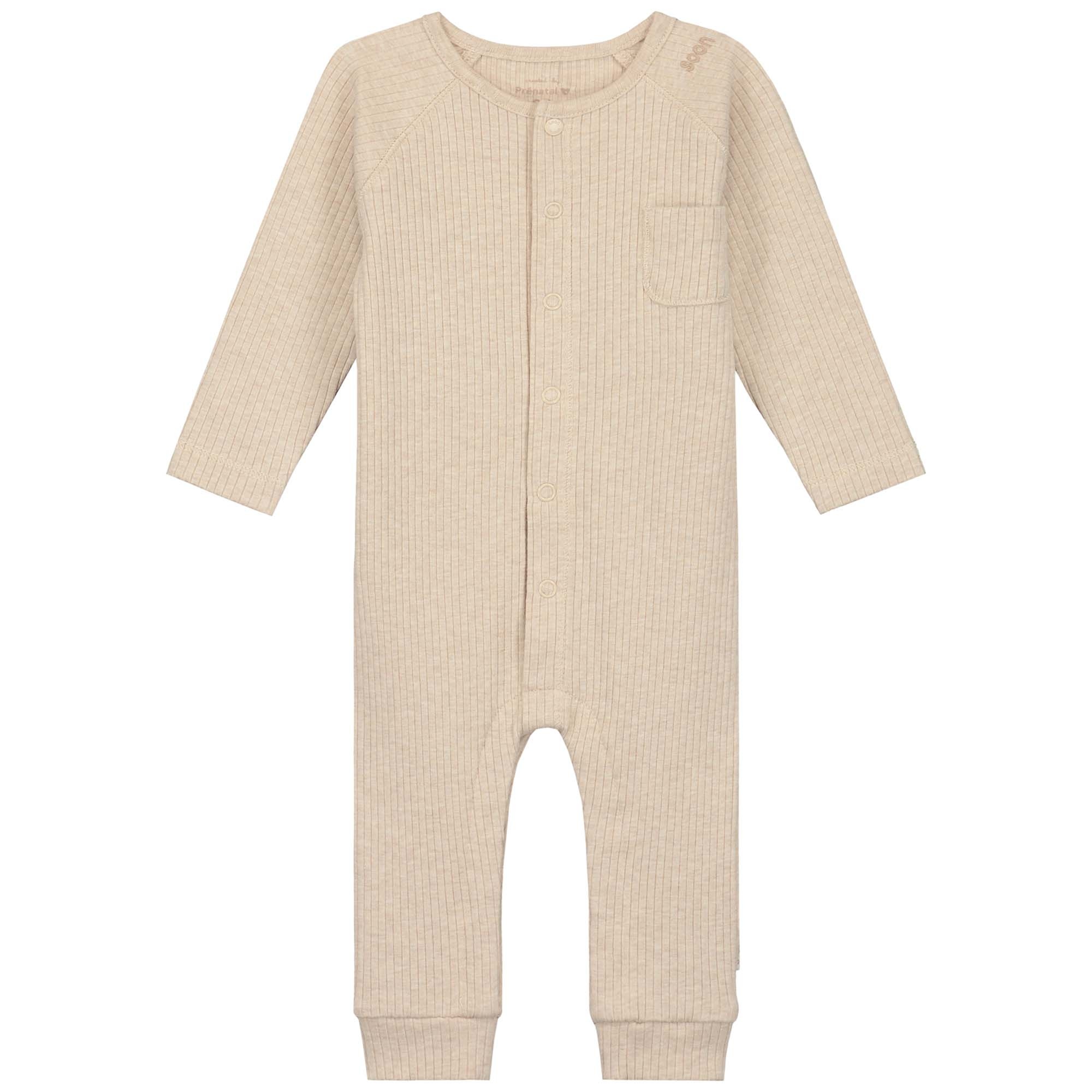 Prénatal newborn boxpakje rib lange mouwen effen beige