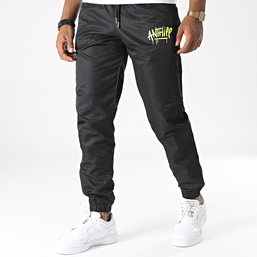 Pantalon Jogging Diamant Logo Noir Jaune Fluo