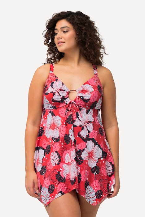 Badekleid, Blüten, Softcups, Keyhole, Zipfelsaum