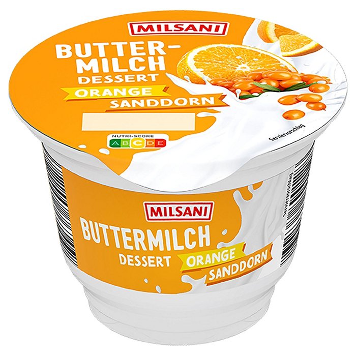 MILSANI Fruchtbuttermilch Dessert 200 g, Orange-Sanddorn