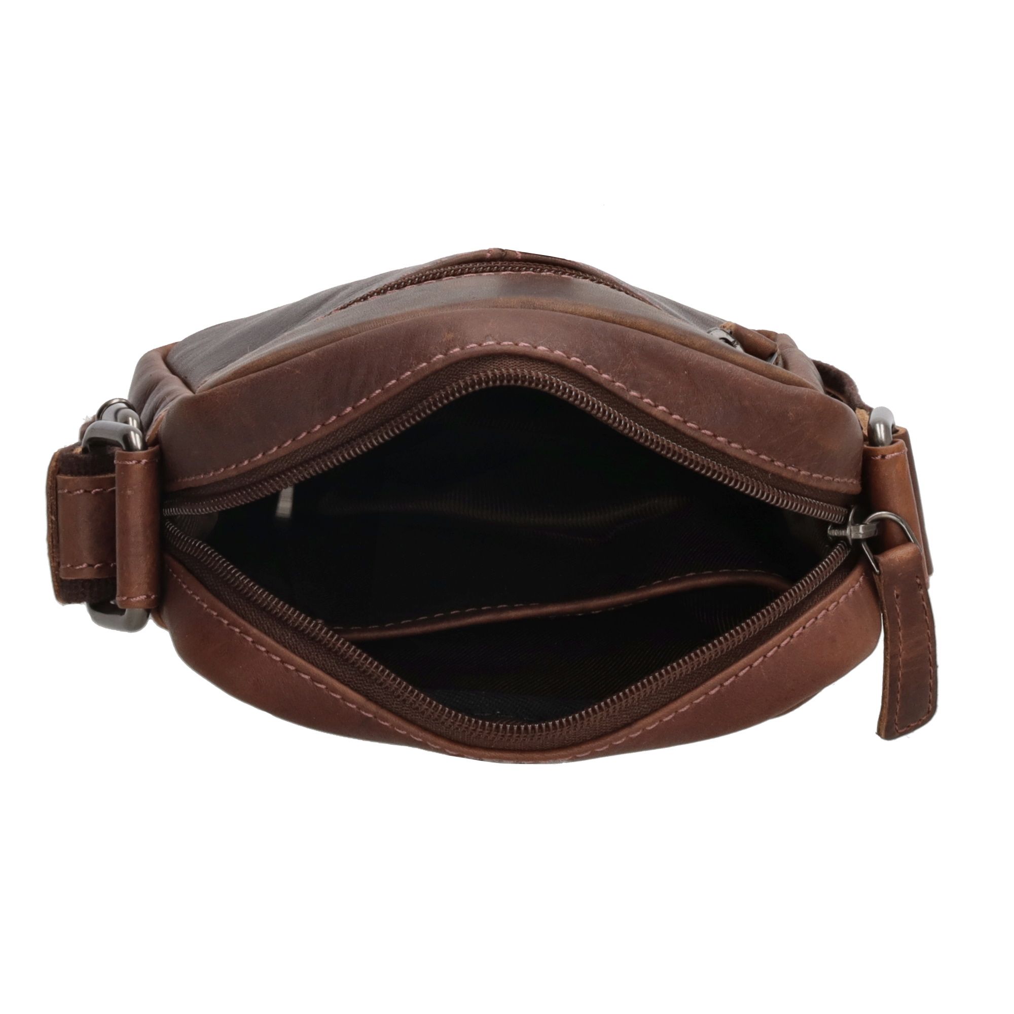 Hide & Stitches Japura Schoudertas Donkerbruin