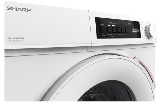 Sharp Waschmaschine »ES-NFW612CWB-DE« 6 kg 1200 U/min