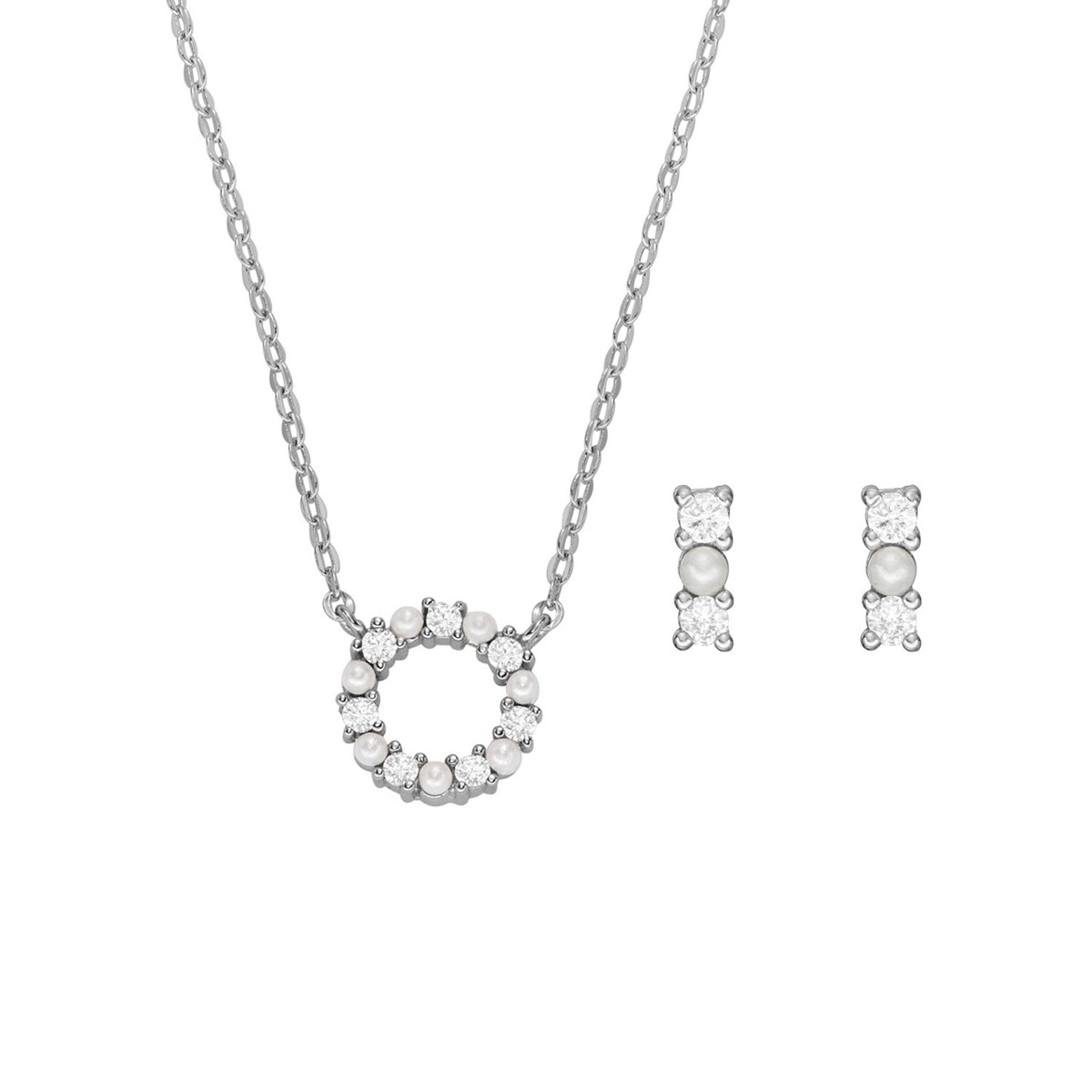 Parure FOSSIL Tiny Pearls en argent et verre