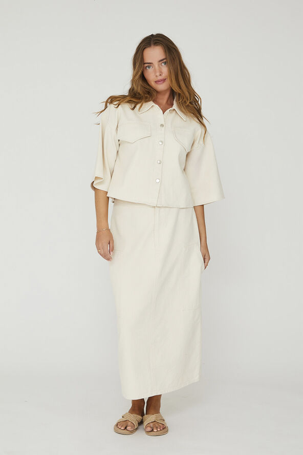 A-VIEW Line twill skirt Sand