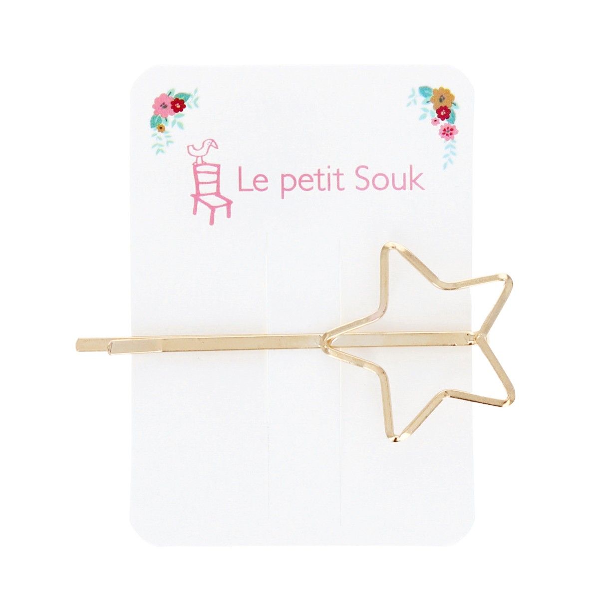 Barrette métallique étoile dorée Le petit Souk