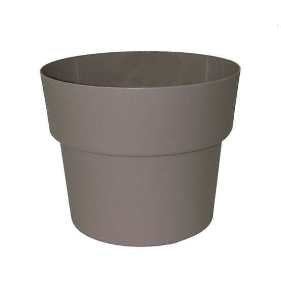 Pot rond CocoriPot, taupe Ø 23 x H. 17 cm