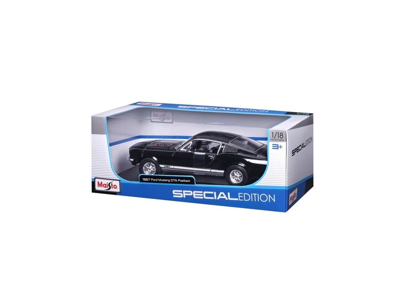 Maisto Ford Mustang 1967 1:18, Schwarz Sammlermodell im Massstab 1:18