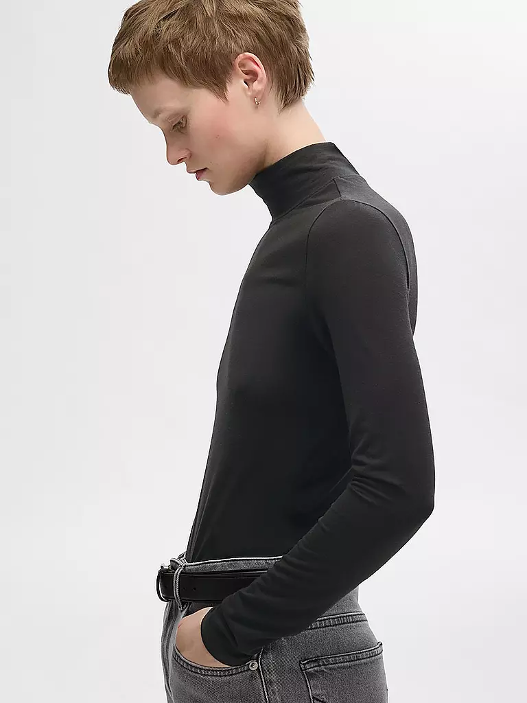 SELECTED FEMME Langarmshirt SLFMANJA schwarz