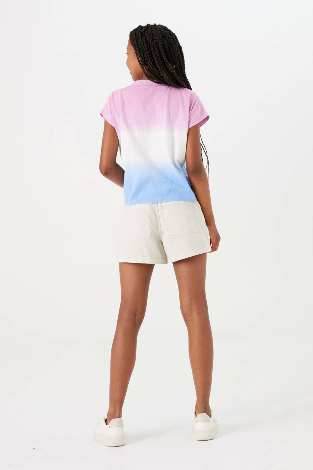 Garcia dip-dye T-shirt roze/wit/blauw