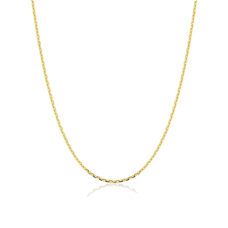 Chaîne mixte 40 cm - Forçat Diamanté - Or 18 Carats - Largeur 1.15 mm