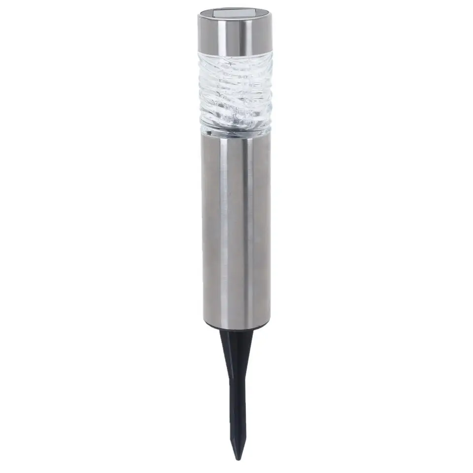 Pro Garden Prikspotje - 4 stuks - solar tuinverlichting - RVS - 39 cm