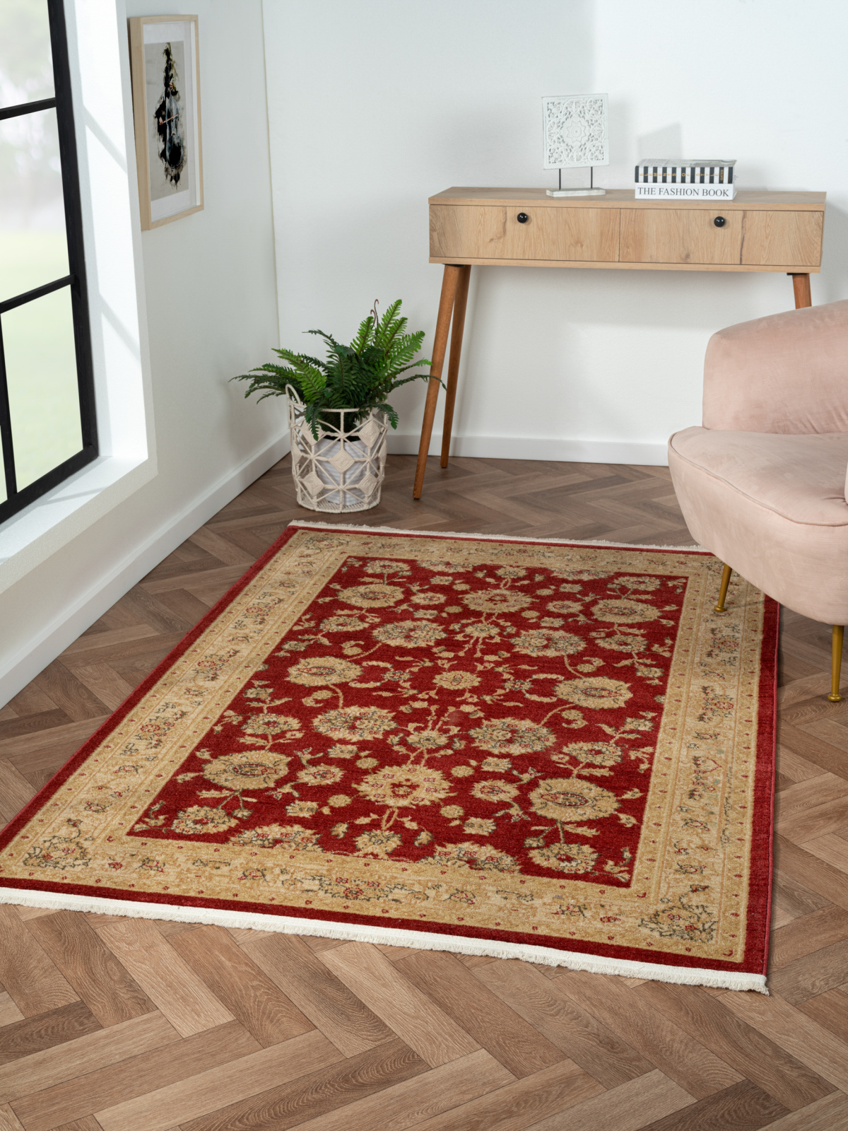 Teppich MARYAM 3 - weinrot-creme - 140x200 cm