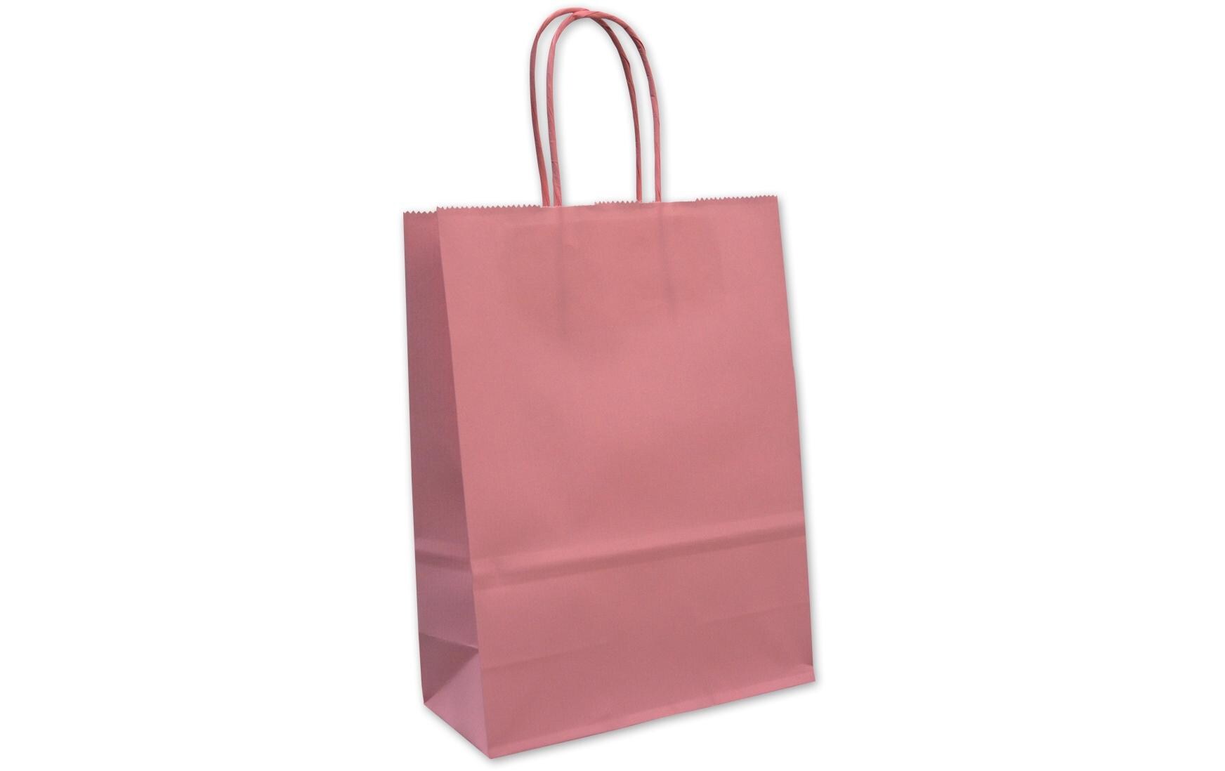 Geschenktasche 18 x 8 x 24 cm, 25 Stück, RosaTragetasche mit Papierkordel