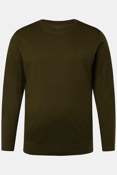 Men+ Langarmshirt, Basic, Bauchfit, Rundhals, bis 8 XL