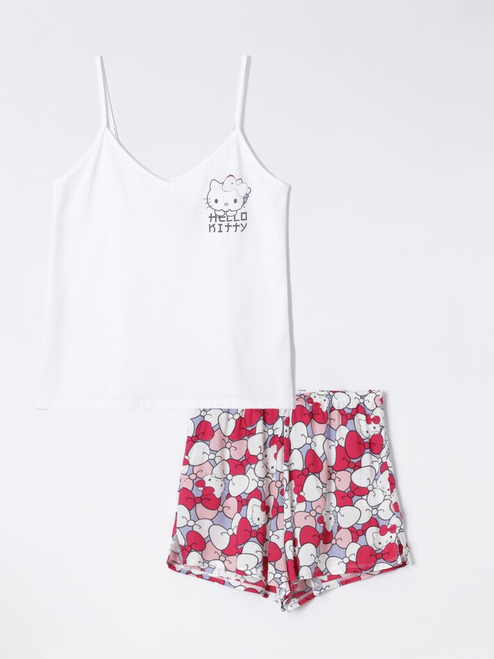 Conjunto de pijama Hello Kitty ©Sanrio - Rosa/Branco