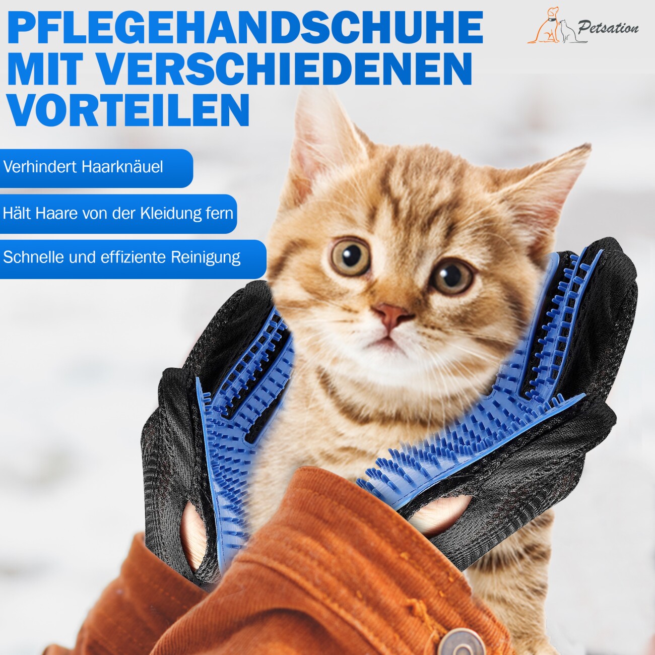 Petsation Massagehandschuh Rechts für Hund, Katze, Pferd