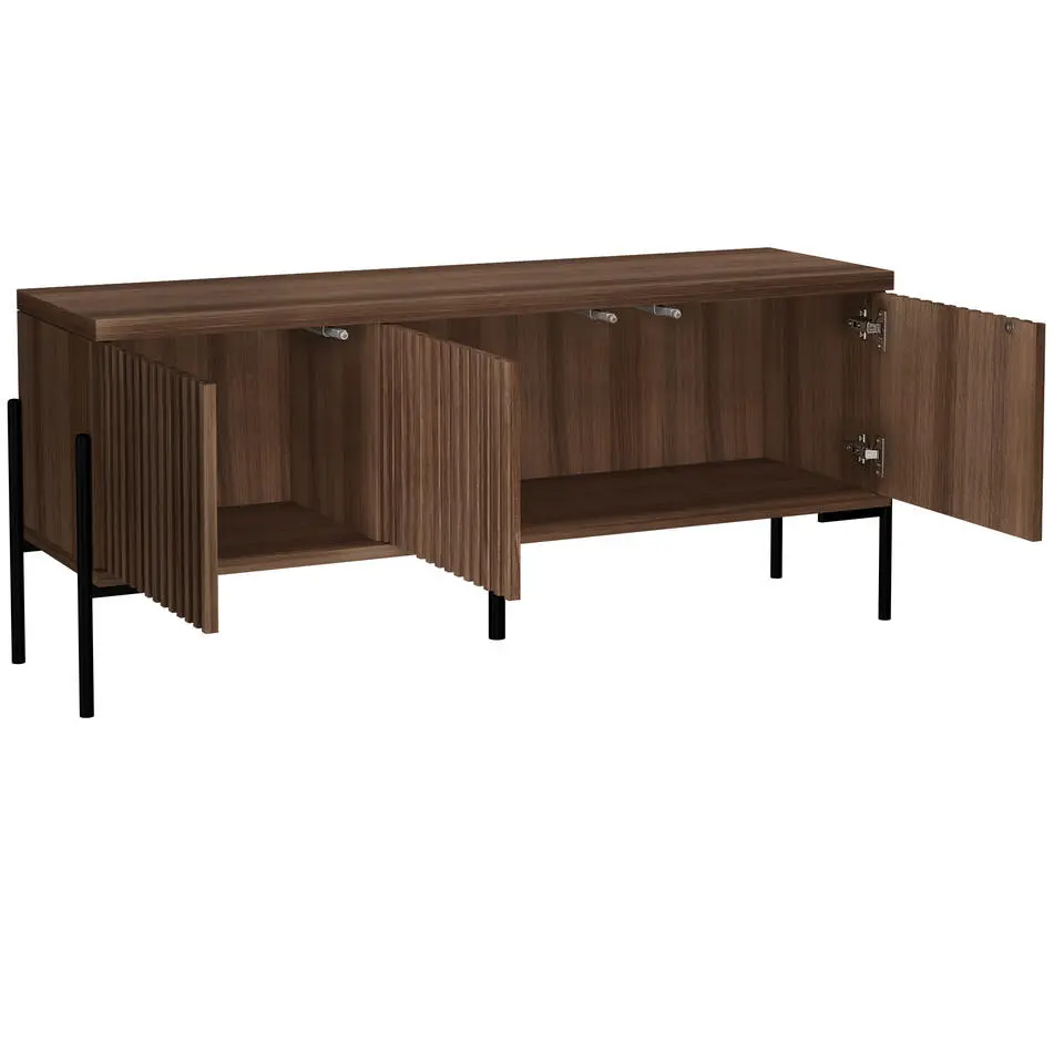 Charlie - Laag dressoir met 3 deuren in walnoot-look