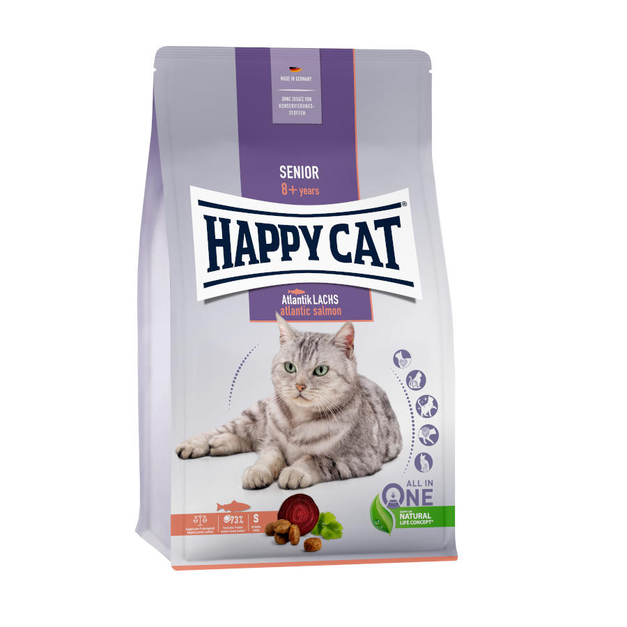 Ração Happy Cat Senior com Salmão do Atlântico