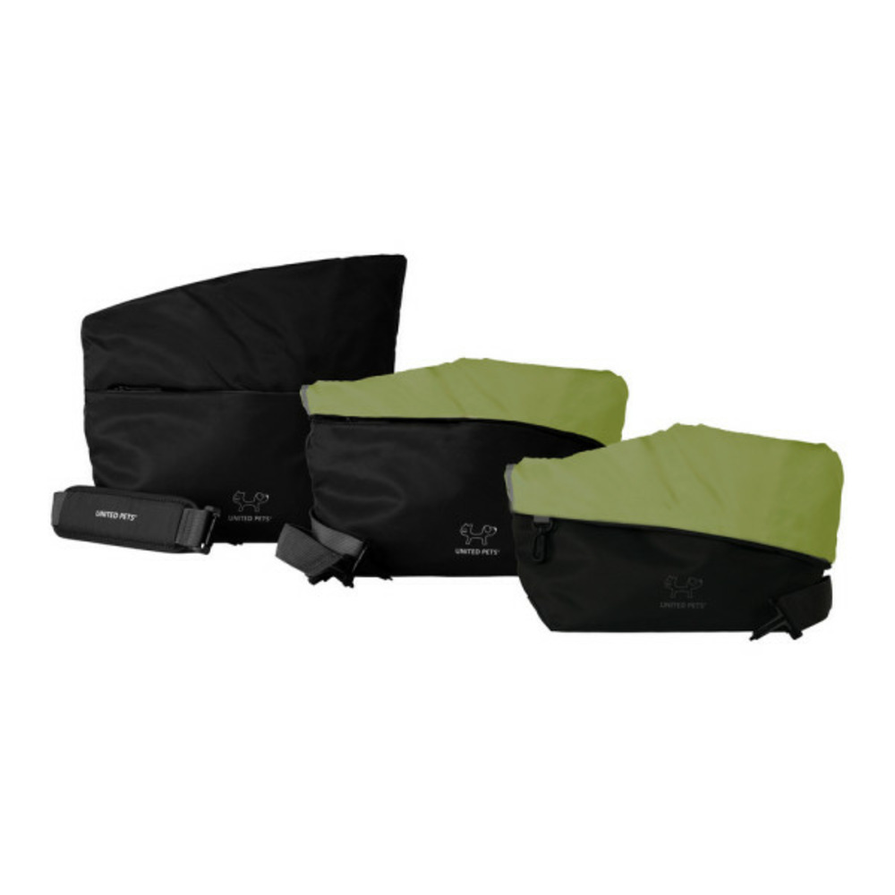 Sac en bandoulière pour animaux de compagnie sling noir/vert (36 x 14 cm) (36 x 14 x 19/31 cm)