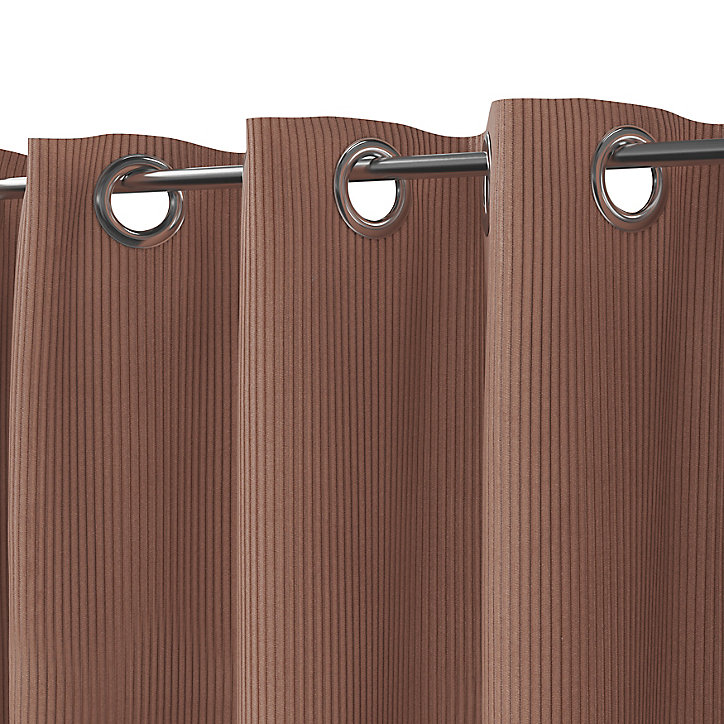 Rideau effet velours GoodHome Carrington l.135 x H.260 cm marron