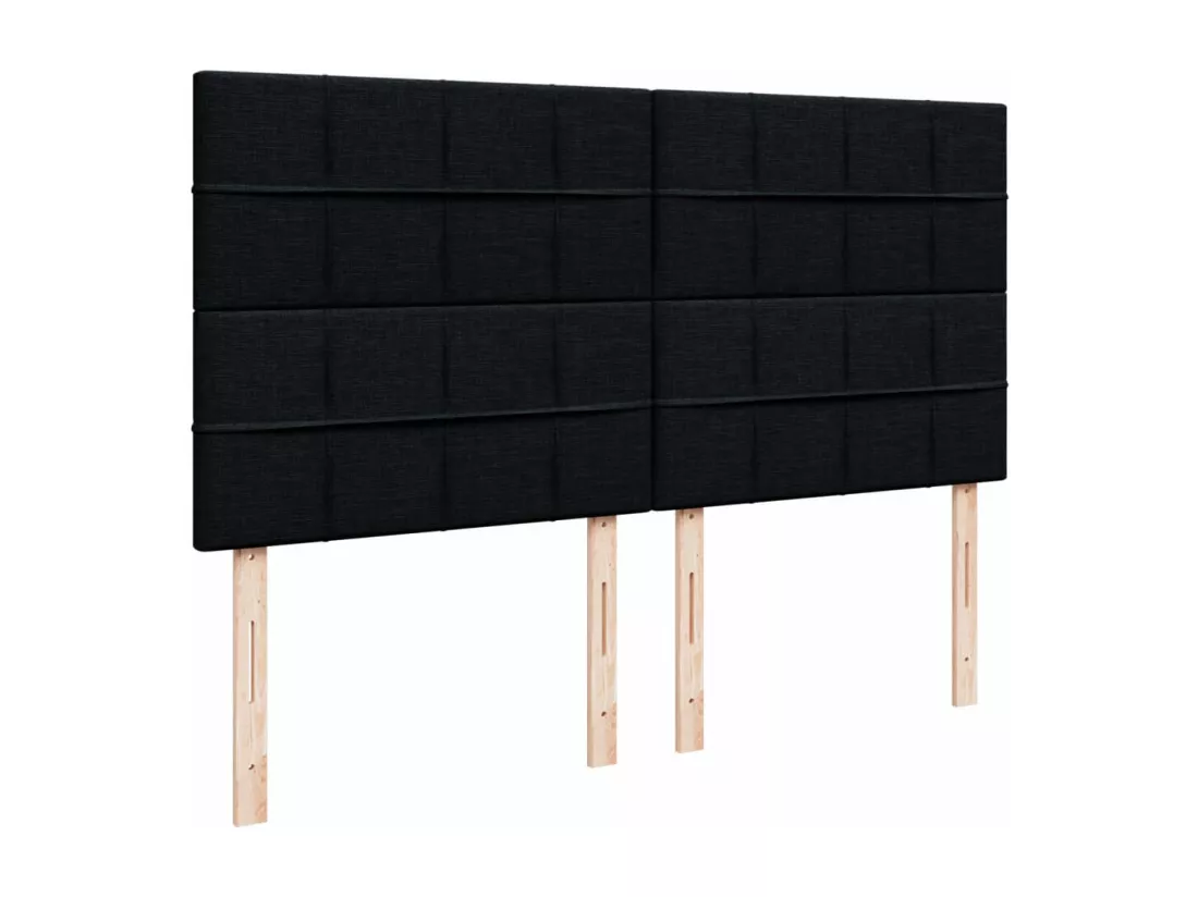 Sommier à lattes de lit avec matelas Noir 180x200 cm Tissu