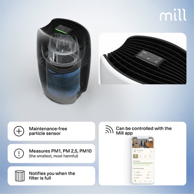 Mill Silent Pro Compact air purifier APSILENTCO (Mill white)