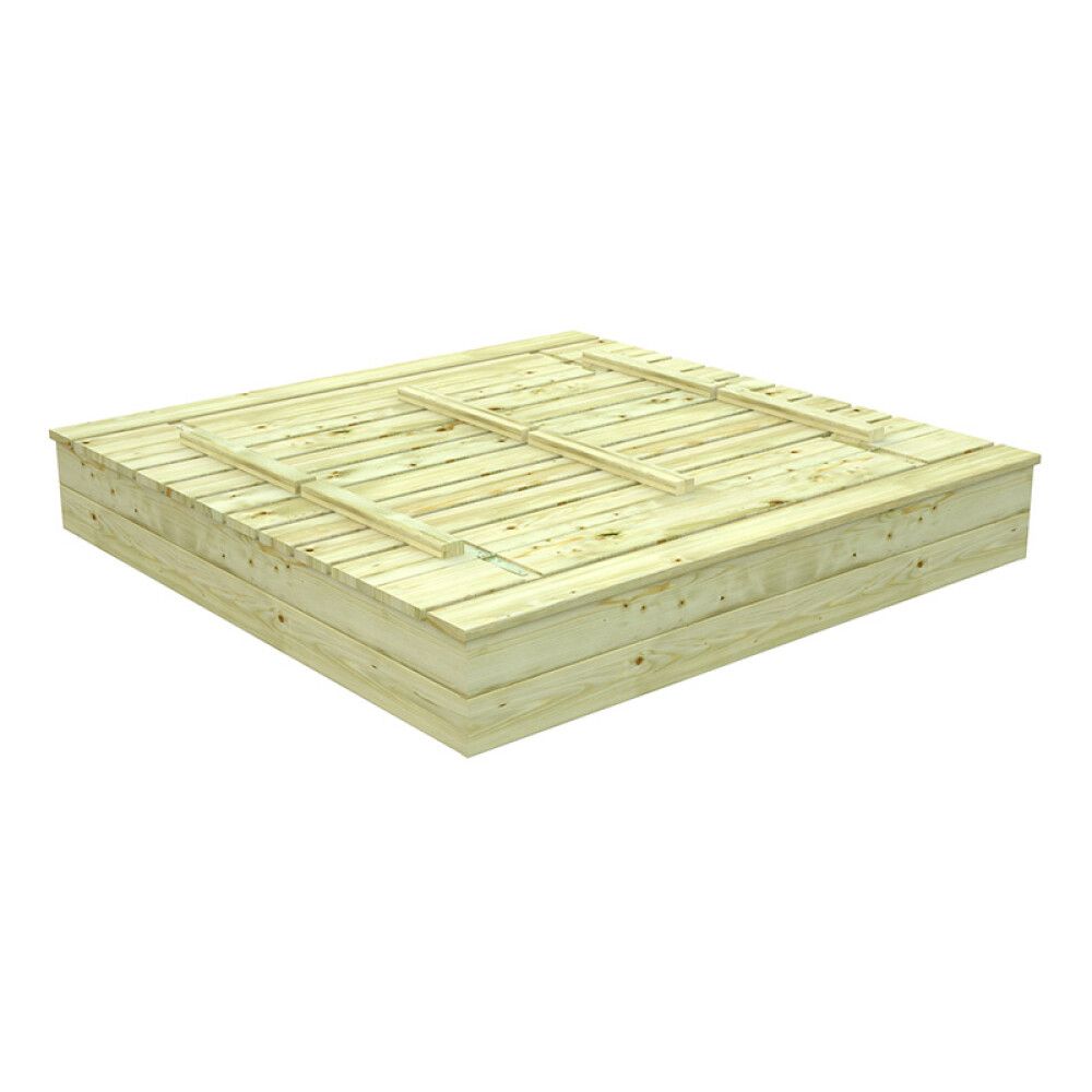 SANDKASSE PLUS MED LOKK 140X140CM TRYKKIMPREGNERT