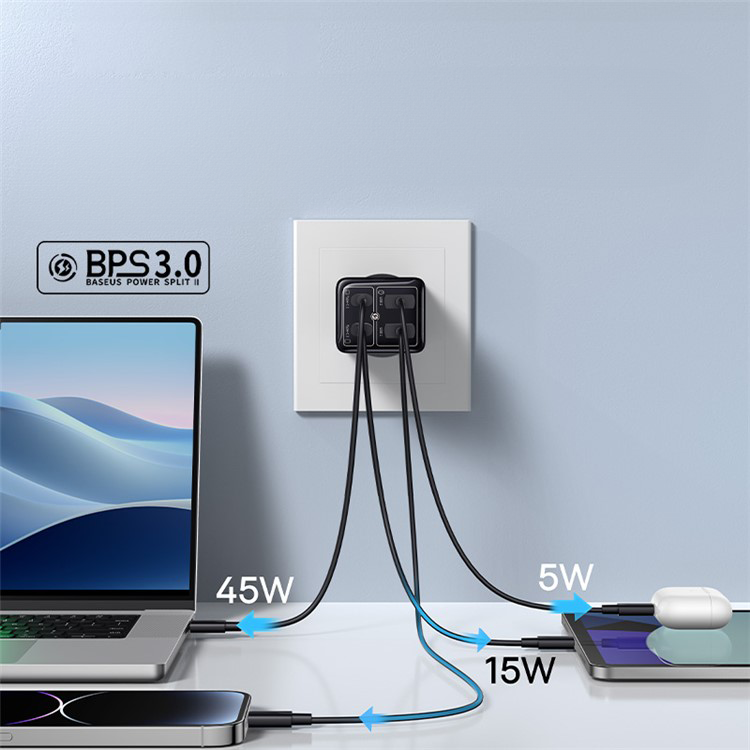 (100W) 2x USB A / 2x USB C GaN6 Ladegerät Netzteil - Schwarz